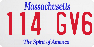 MA license plate 114GV6