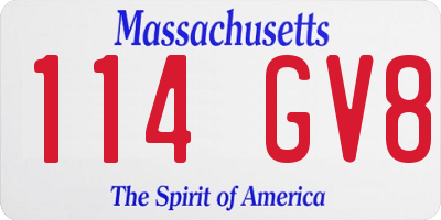 MA license plate 114GV8