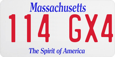MA license plate 114GX4