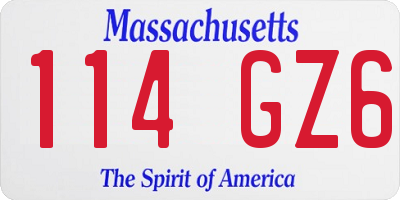 MA license plate 114GZ6