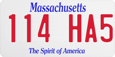 MA license plate 114HA5