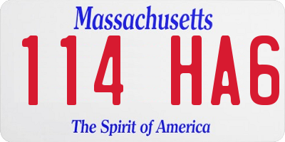 MA license plate 114HA6