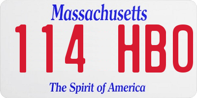 MA license plate 114HB0