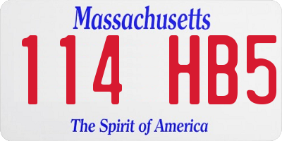 MA license plate 114HB5
