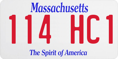 MA license plate 114HC1