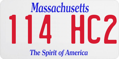 MA license plate 114HC2
