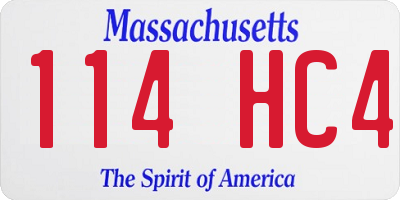 MA license plate 114HC4
