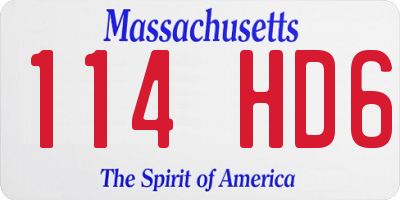 MA license plate 114HD6