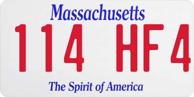 MA license plate 114HF4