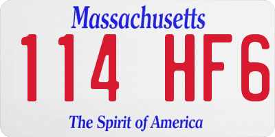 MA license plate 114HF6
