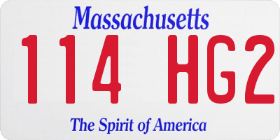 MA license plate 114HG2