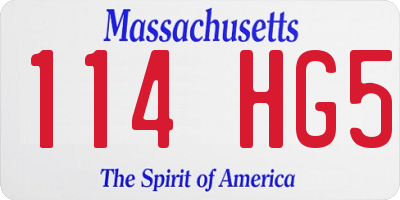 MA license plate 114HG5