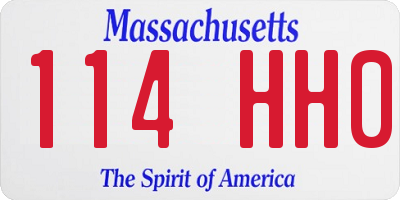 MA license plate 114HH0