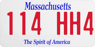 MA license plate 114HH4