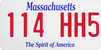 MA license plate 114HH5