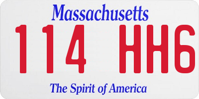MA license plate 114HH6