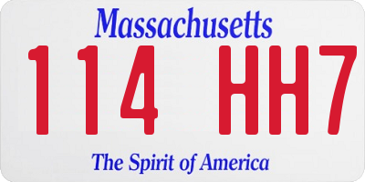 MA license plate 114HH7