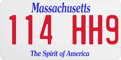 MA license plate 114HH9