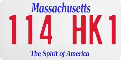 MA license plate 114HK1