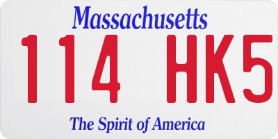 MA license plate 114HK5