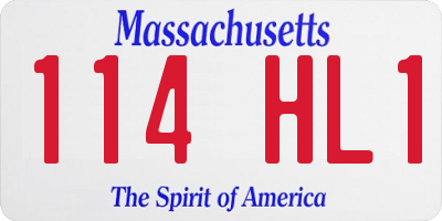 MA license plate 114HL1