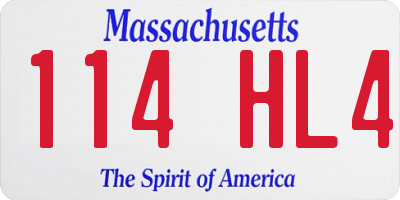 MA license plate 114HL4
