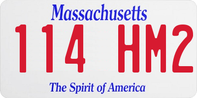 MA license plate 114HM2