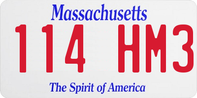 MA license plate 114HM3