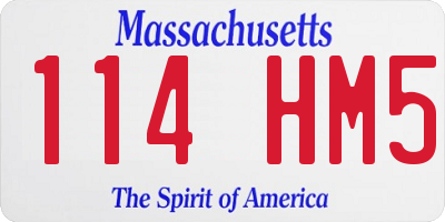 MA license plate 114HM5