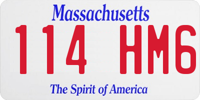 MA license plate 114HM6