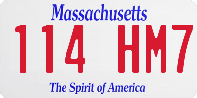 MA license plate 114HM7