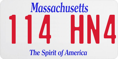 MA license plate 114HN4