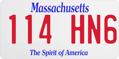 MA license plate 114HN6