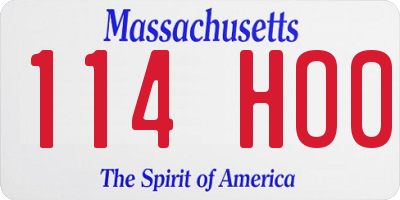 MA license plate 114HO0