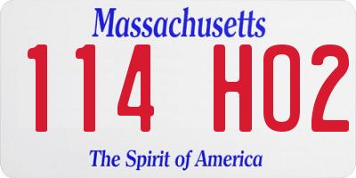 MA license plate 114HO2