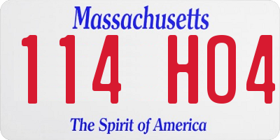 MA license plate 114HO4