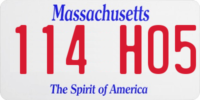 MA license plate 114HO5