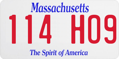 MA license plate 114HO9