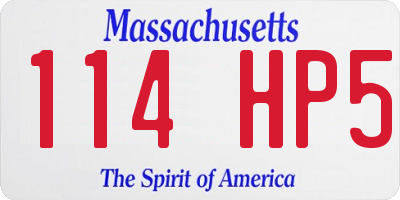 MA license plate 114HP5