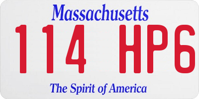 MA license plate 114HP6