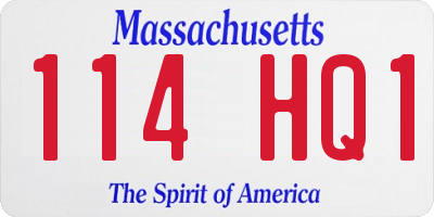 MA license plate 114HQ1