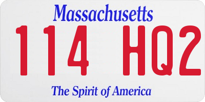 MA license plate 114HQ2