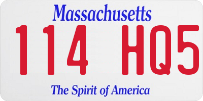 MA license plate 114HQ5