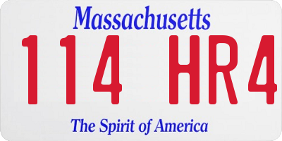 MA license plate 114HR4