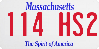 MA license plate 114HS2