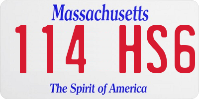 MA license plate 114HS6