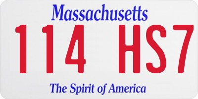 MA license plate 114HS7