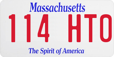 MA license plate 114HT0