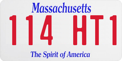 MA license plate 114HT1