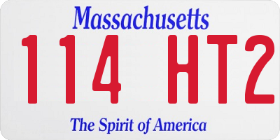 MA license plate 114HT2